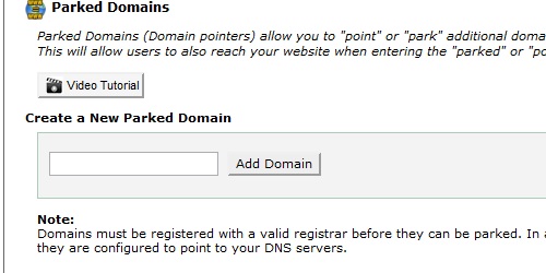 Open the Parked Domains page from within cPanel